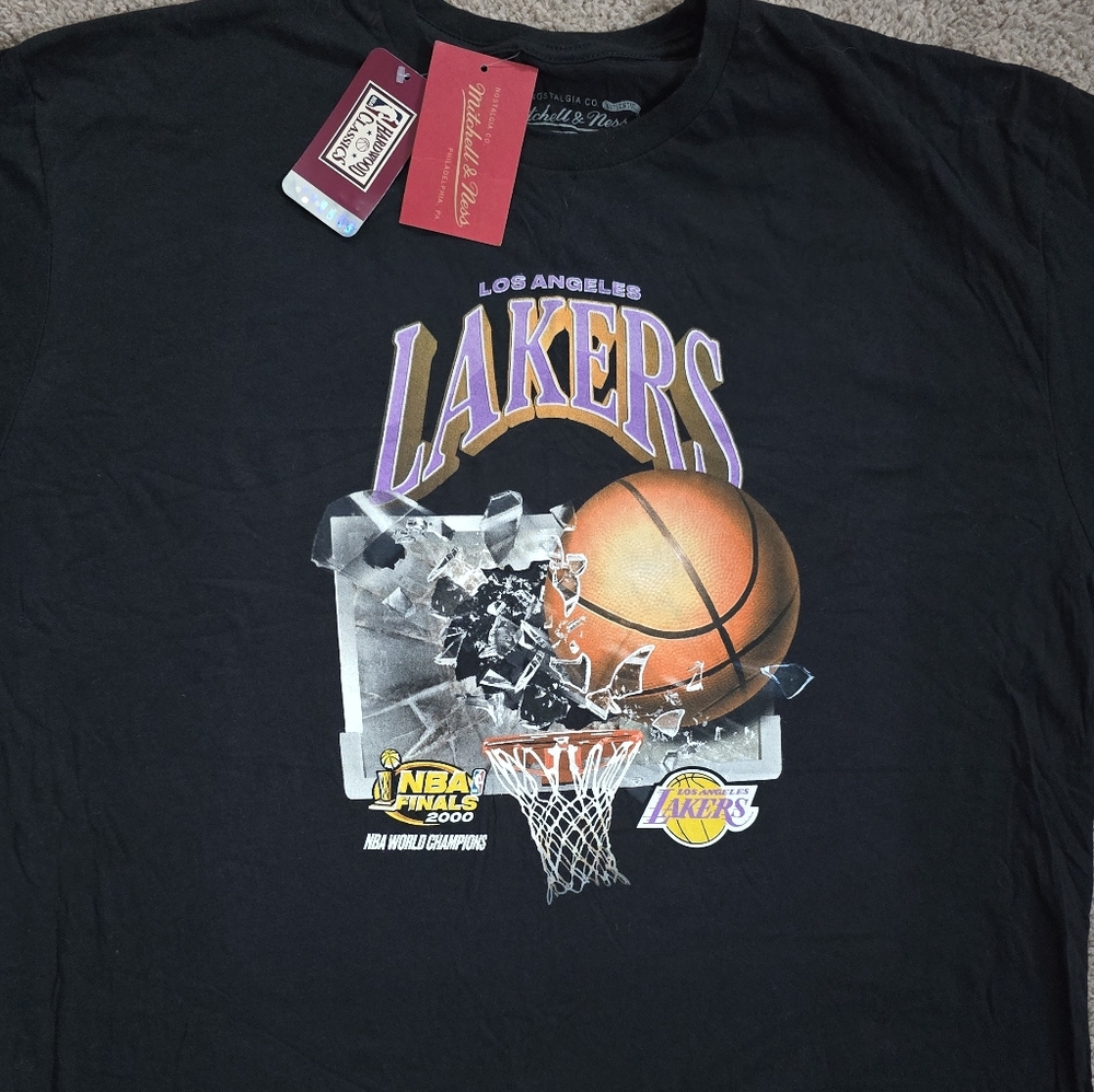 Mitchell & Ness LA Lakers NBA Finals 2000 Vintage VTG Graphic Tee XXL Basketball